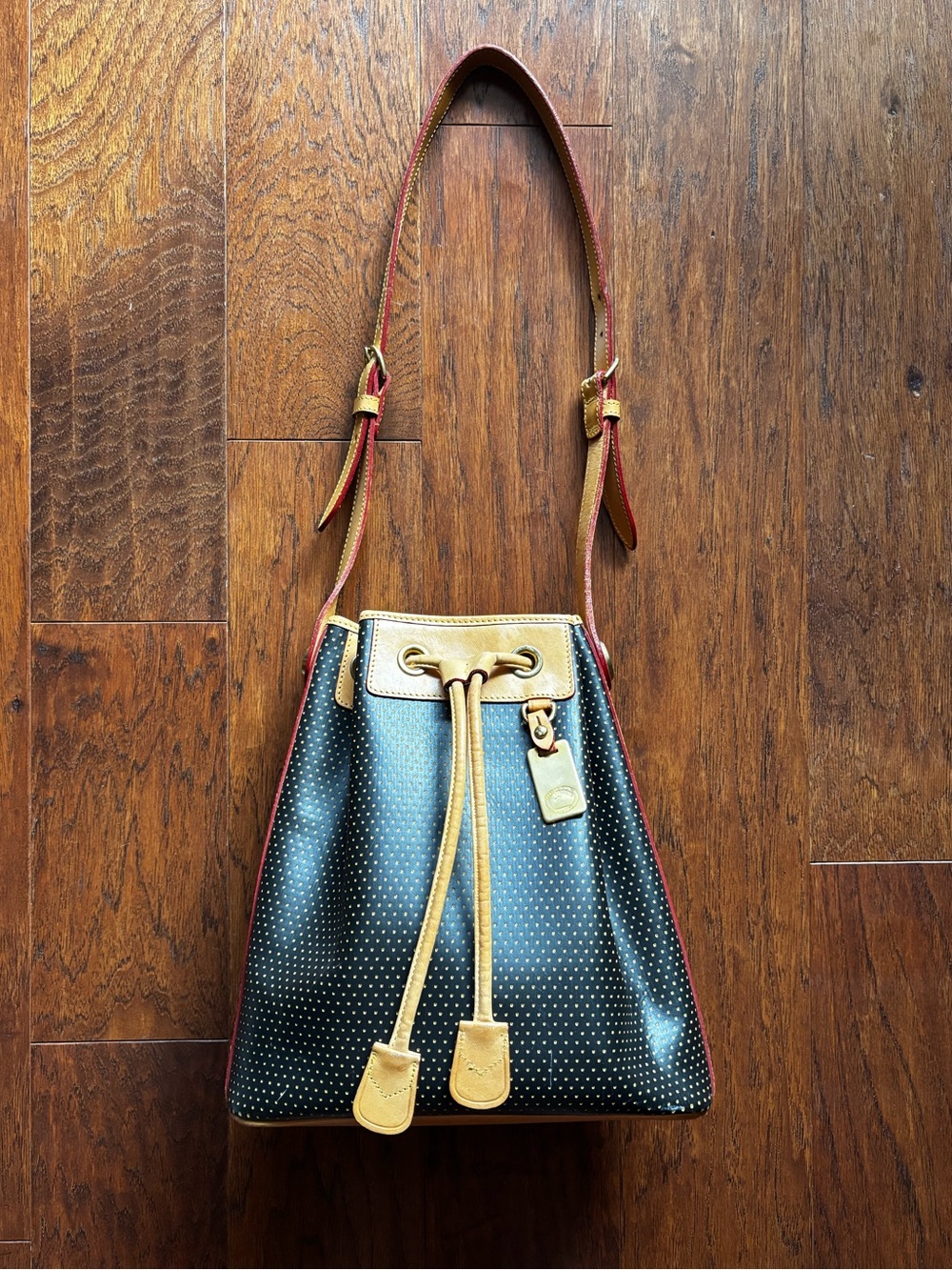 90s Vintage USA Dooney & Bourke Cabriolet Bucket Bag Black | With COA